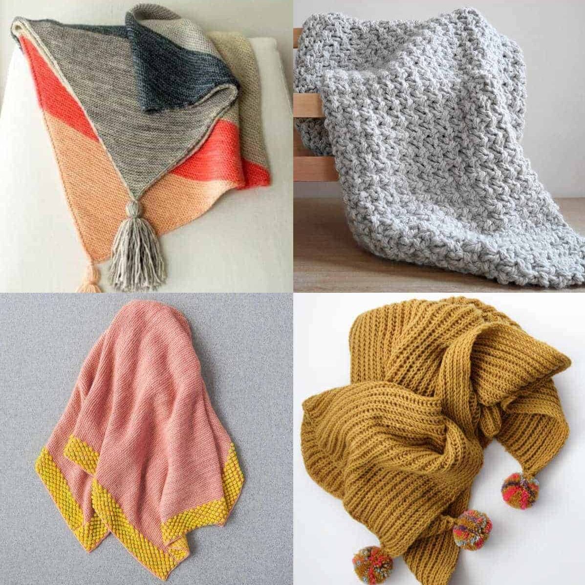 A grid of baby knit blanket patterns.