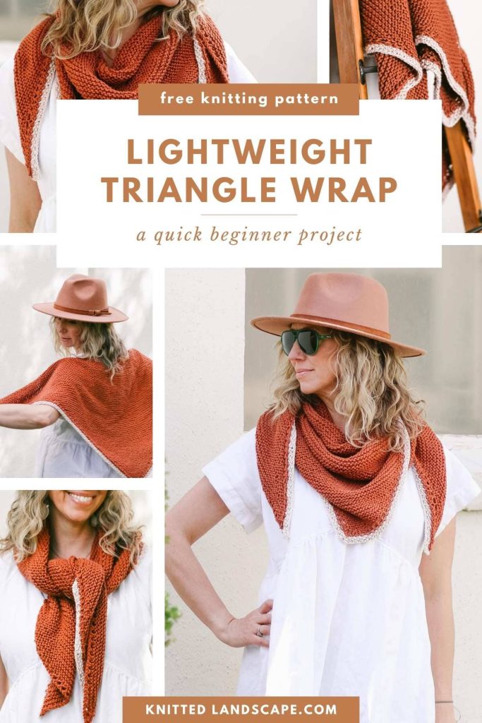 Collection of a triangle wrap knit pattern.