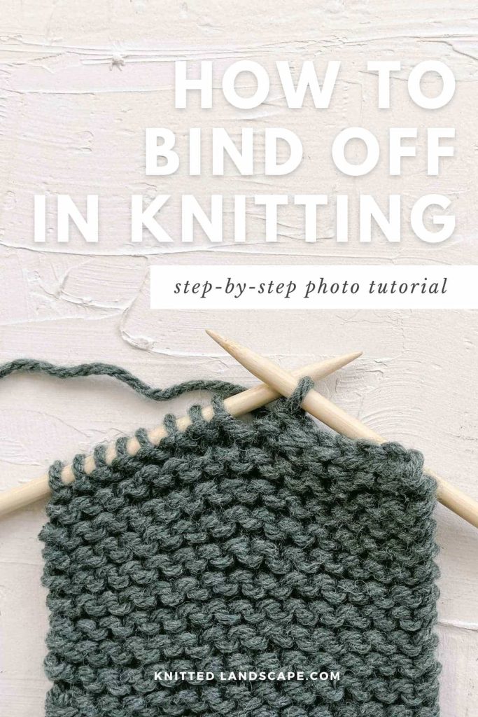 Photo tutorial on how to bind off in knitting.